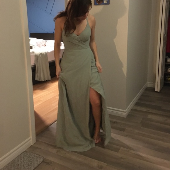 Agave bridesmaid dress. Azazie davis, size 2 - Picture 1 of 3